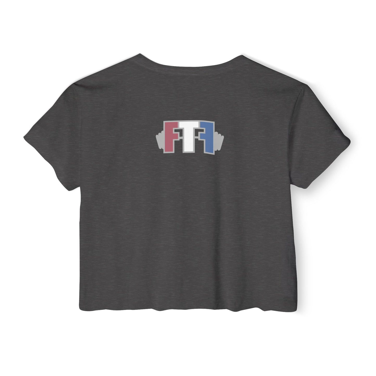 Crop Top — "I Workout Because My Husband Is Hot" Patriotic Fitness Graphic