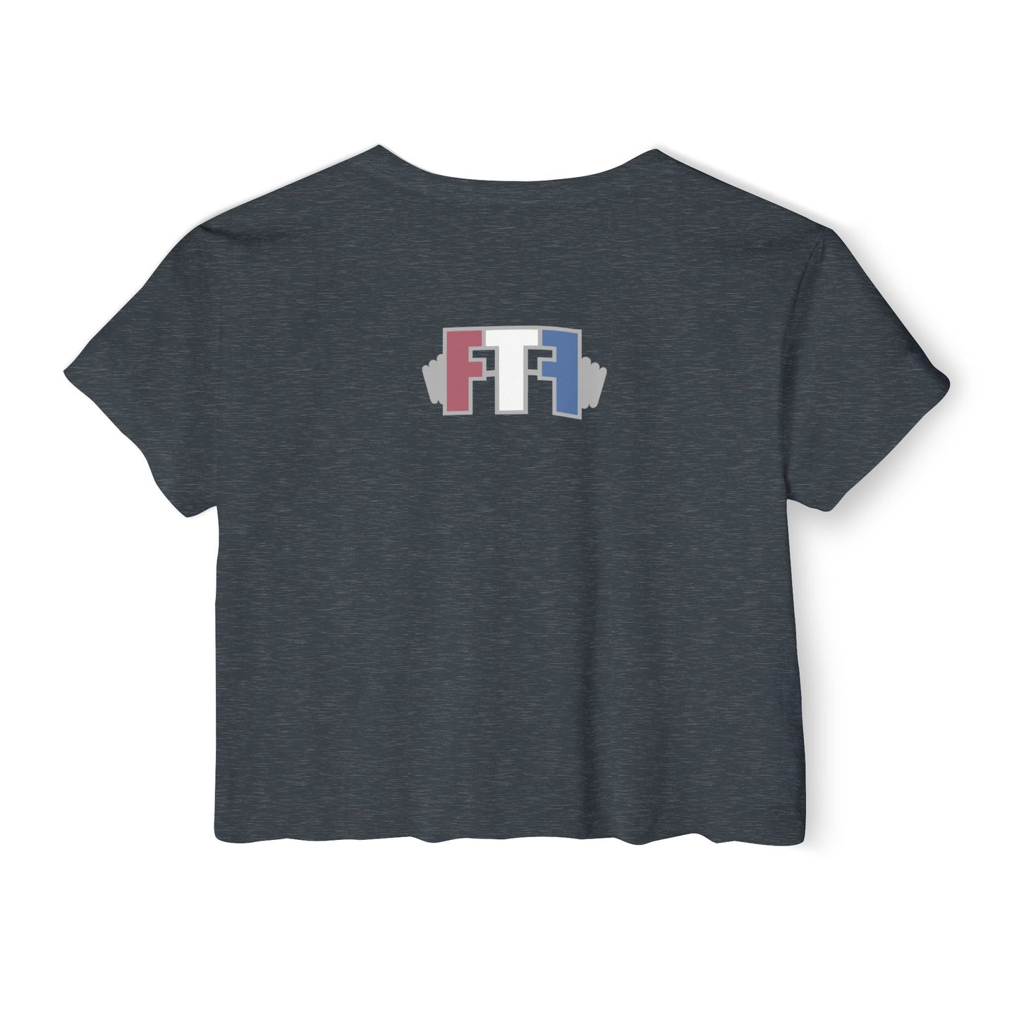 Crop Top — "I Workout Because My Husband Is Hot" Patriotic Fitness Graphic