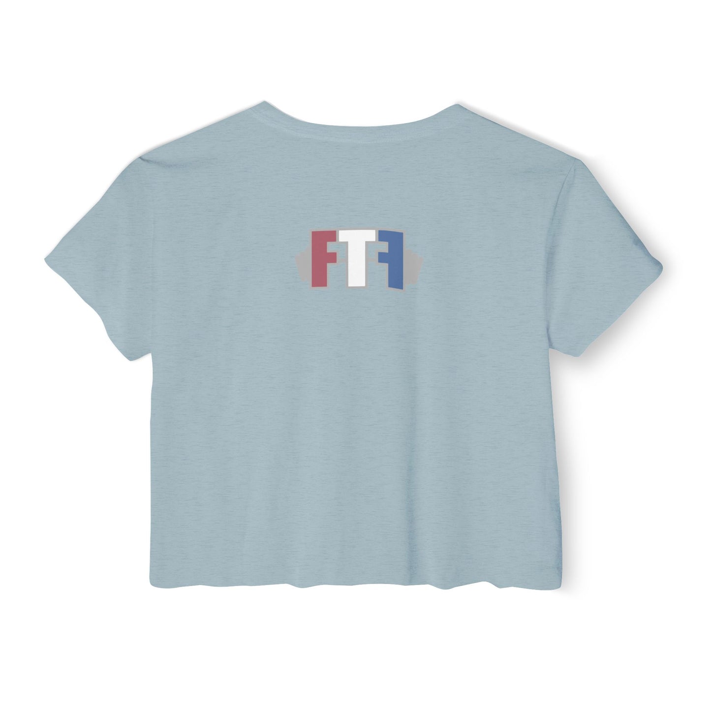 Crop Top — "I Workout Because My Husband Is Hot" Patriotic Fitness Graphic
