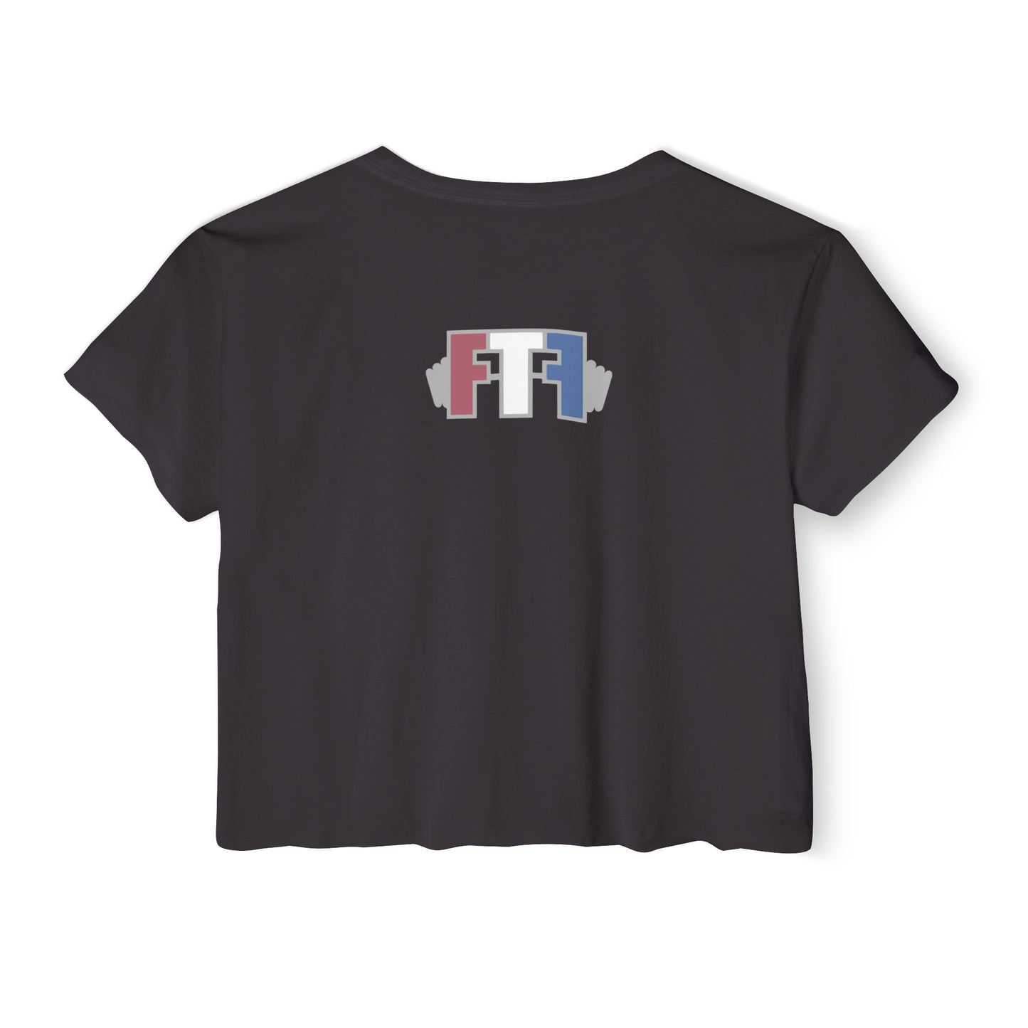 Crop Top — "I Workout Because My Husband Is Hot" Patriotic Fitness Graphic